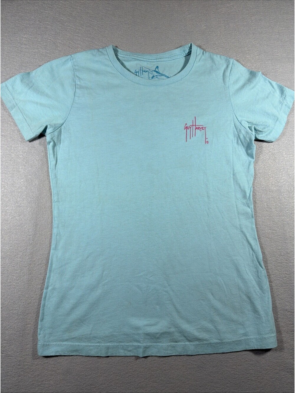 Guy Harvey T Shirt Womens Small Blue Marlin Graphic Short Sleeve Ladies 0118